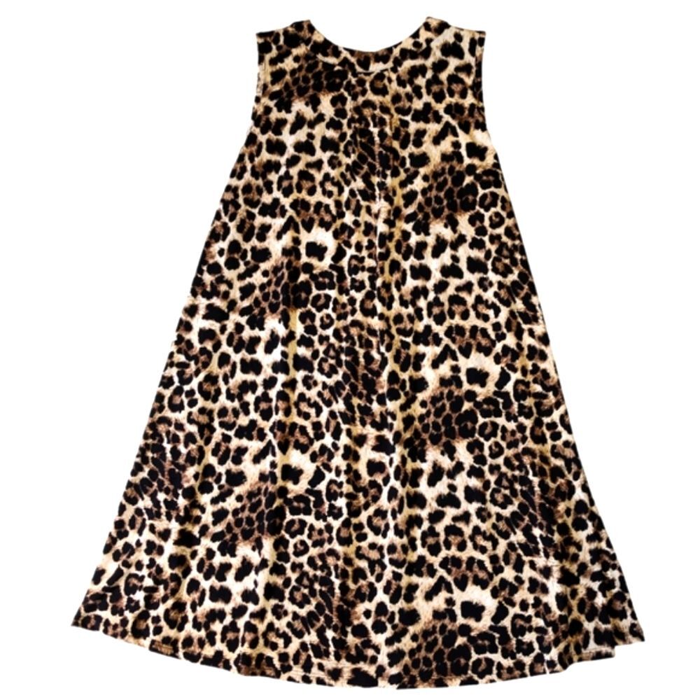 LEOPARD PRINT SLEEVELESS MINI DRESS SIZE SMALL!